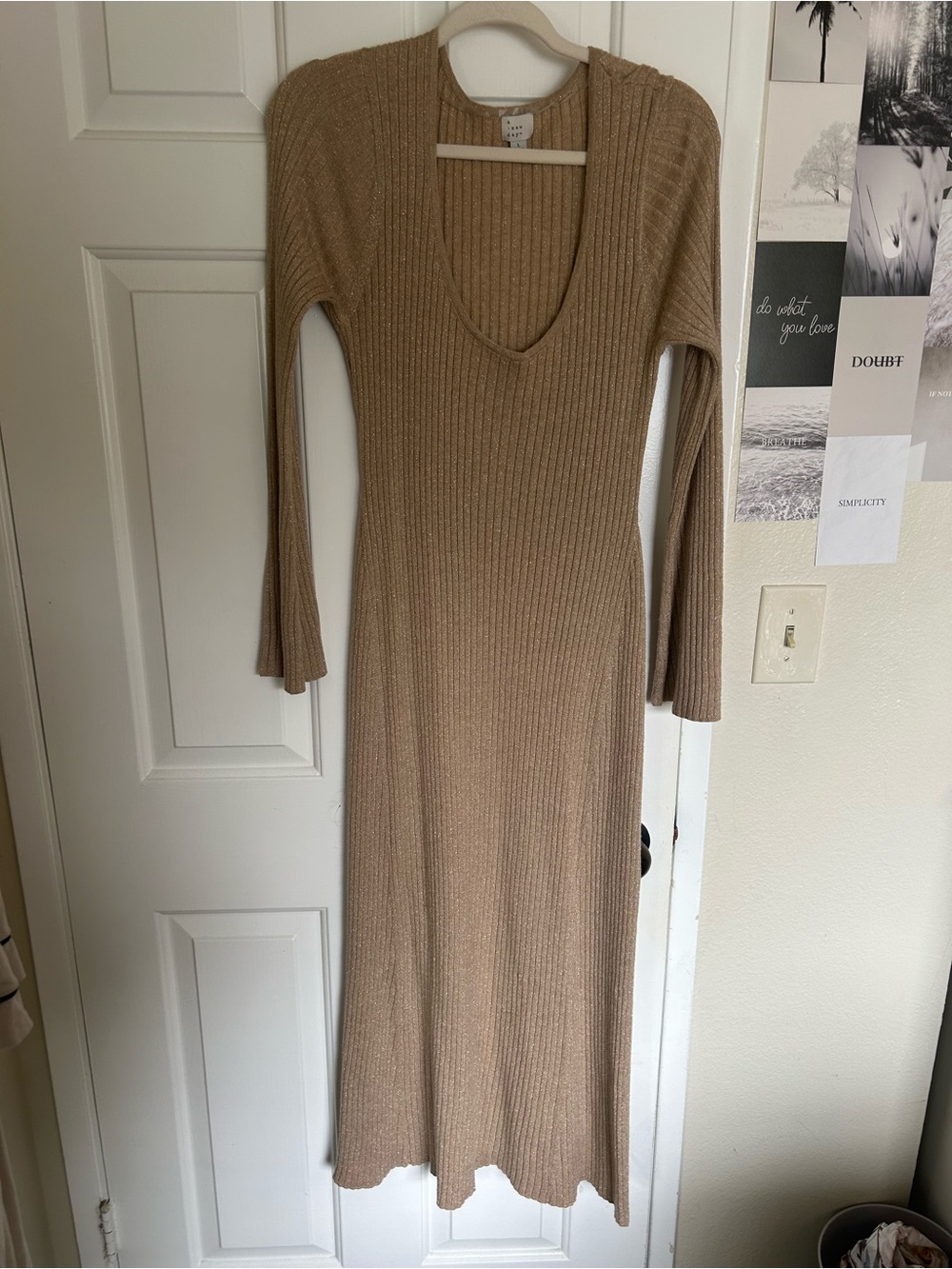 A New Day Women's Ribbed Long Sweater Dress Scoop Neck L (best for XL)